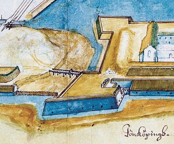 en perspektivritning av bastion Carolus