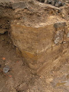 Murvägg från en utgrävning