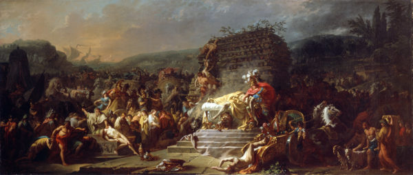 Målning av Patroklos begravning