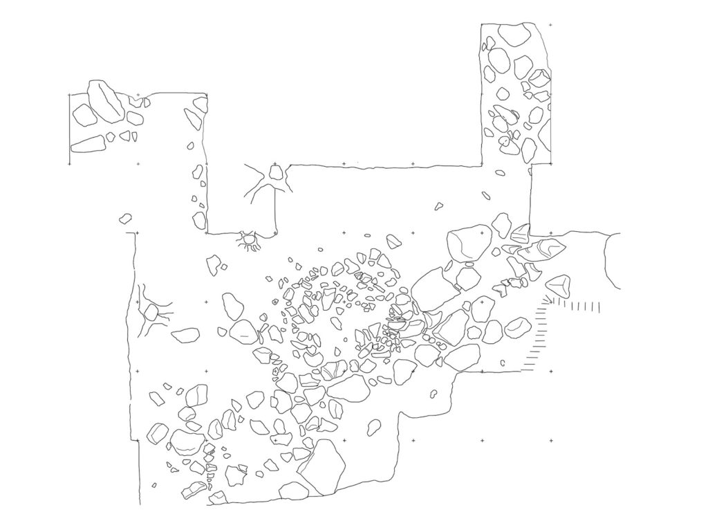 Karta över utgrävning