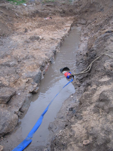 Pump för att få bort vattnet vid utgrävningen