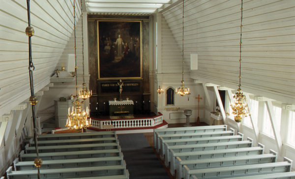 Stengårdshults kyrkas interiör.