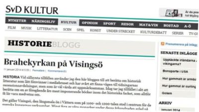 Skärmdump av artikel från Svenska Dagbladets kultursida.