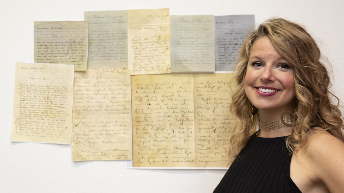 Sarah Billengren, ansvarig för projektet med avskrifter av familjen Bauers brevsamling.