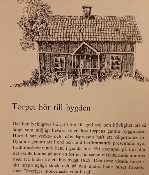 sida ur boken sommartorpets trädgård visar ett tecknat torp och rubriken torpet hör till bygden