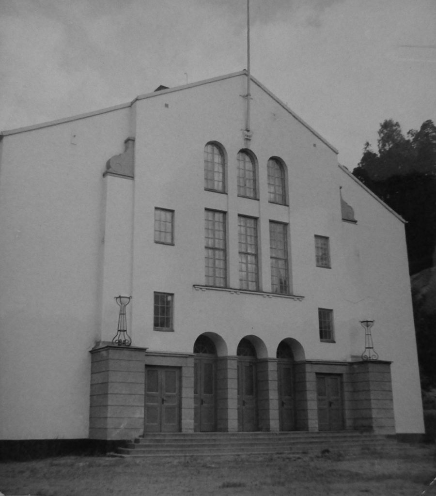 Folkets hus entréfasad år 1939. Foto: Folkrörelsearkivet.
