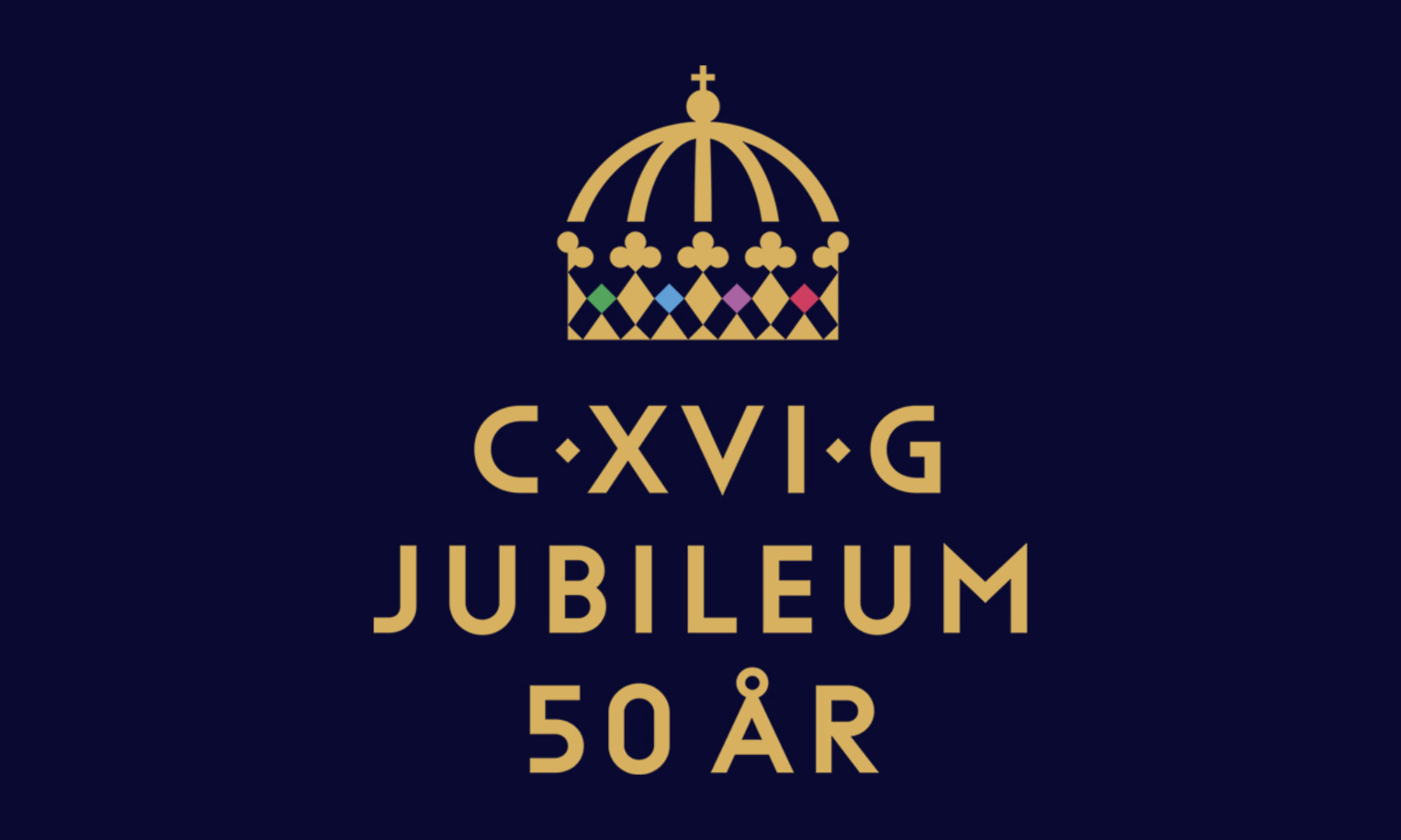 Logotyp för H.M. Konungens jubileumsår 2022