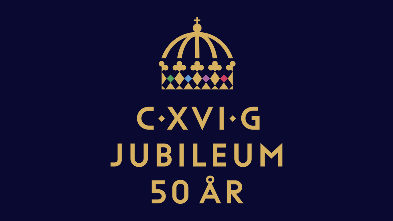 Logotyp för H.M. Konungens jubileumsår 2022