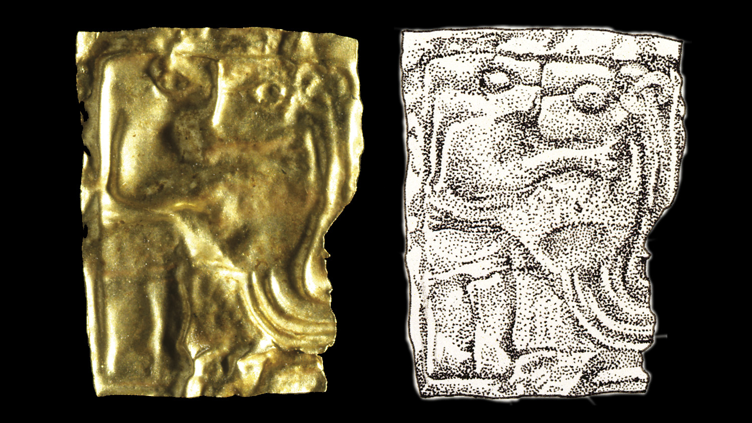 Ett föremål i guld, en så kallad guldgubbe