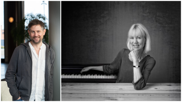 Porträtt av Pianist Kerstin Jansson ochSkådespelare Jesper Arin